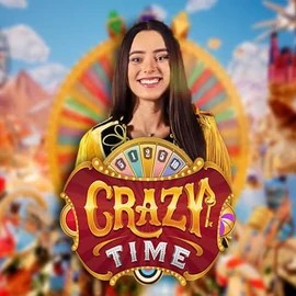 Crazy Time logo by Evolution at Bonuskong Casino