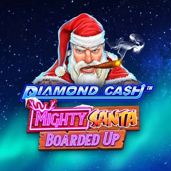 Diamond Cash Mighty Santa Boarded Up slot visual from Greentube available on bonus-kong-be.com